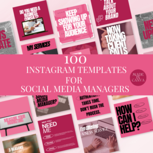 Instagram Templates for Social Media Managers| Pink