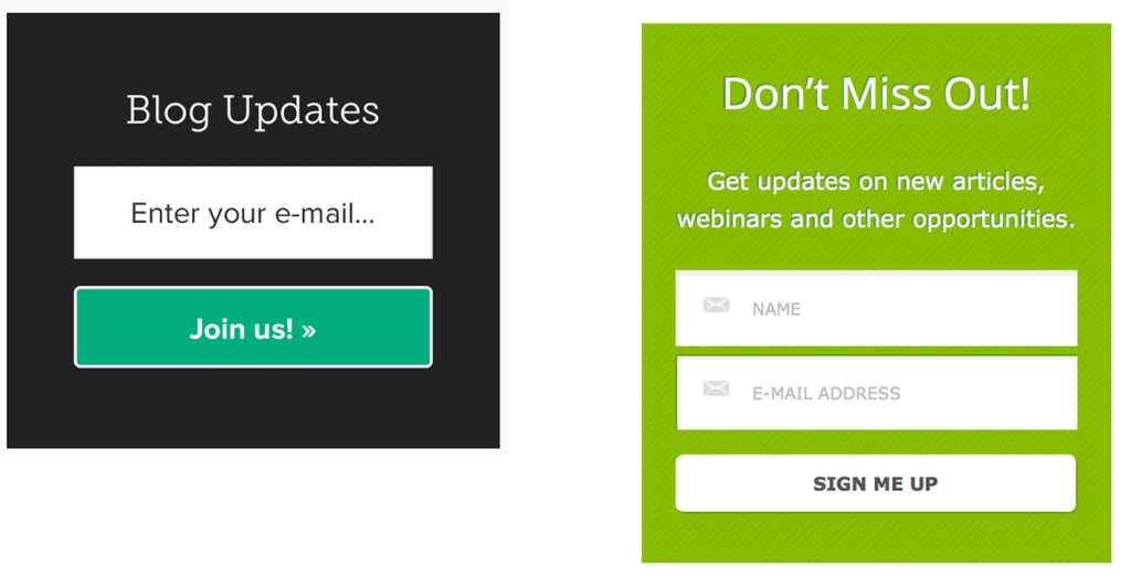 email opt-in form to use on your website