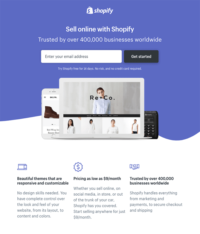 landing page example