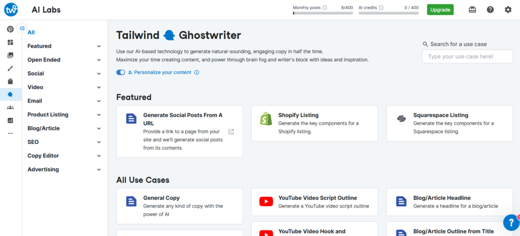 Tailwind AI Ghostwriter