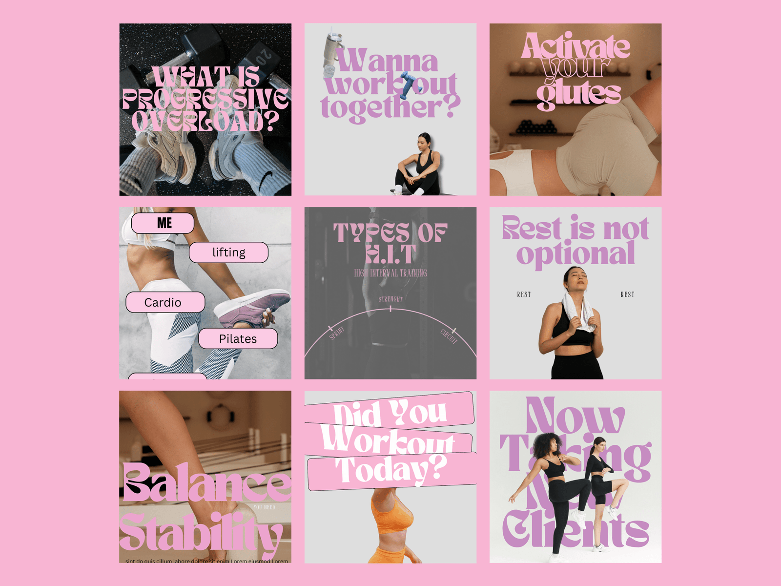 50 Fitness and Wellness Instagram Canva Templates - Image 3