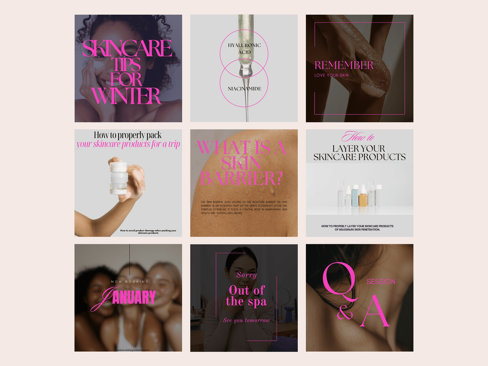 70 Skincare/ Esthetician Instagram Canva Templates - Image 3