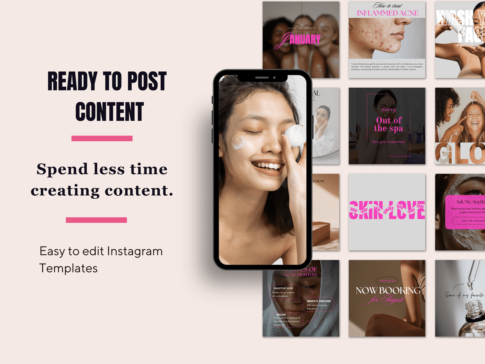 70 Skincare/ Esthetician Instagram Canva Templates - Image 4