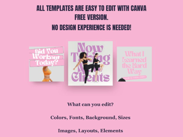 50 Fitness and Wellness Instagram Canva Templates - Image 6