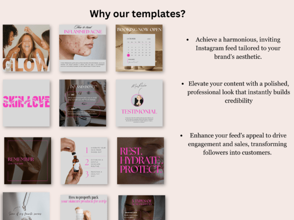 70 Skincare/ Esthetician Instagram Canva Templates - Image 7