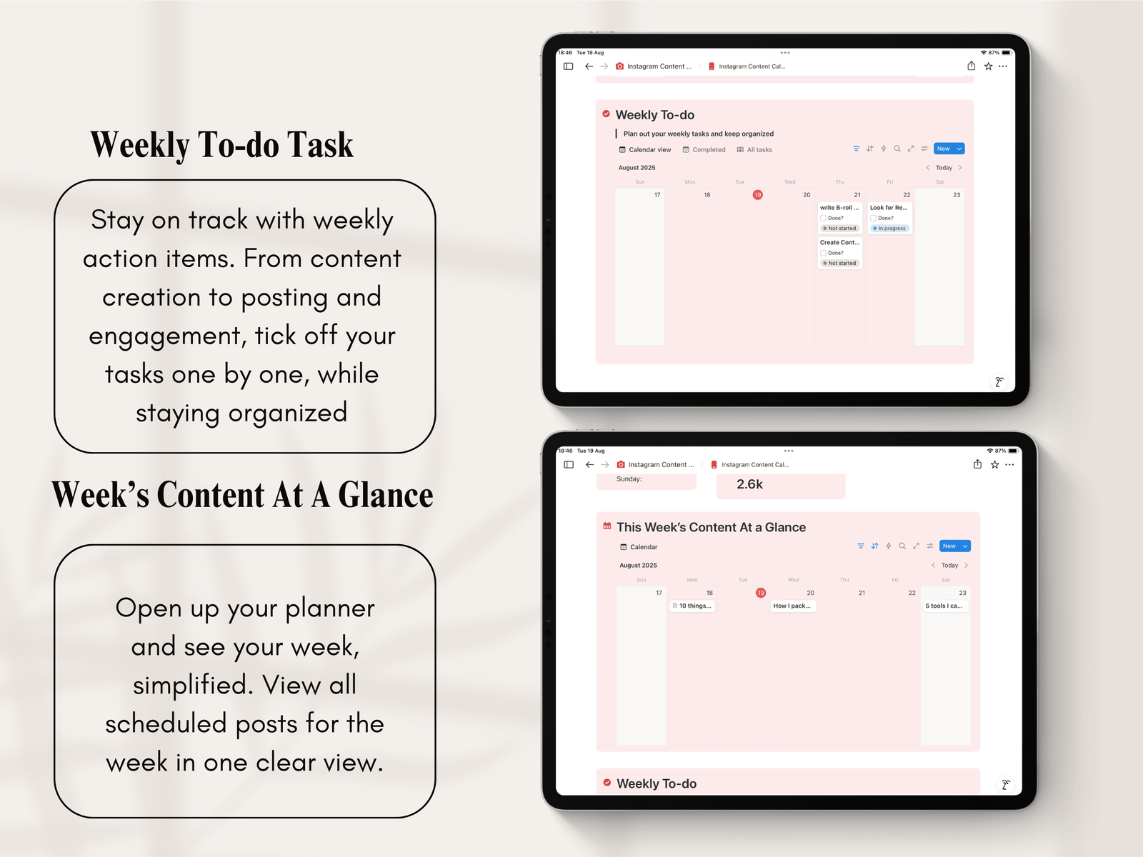 Notion Template Instagram Planner for Content Creators and Small Businesses - Image 8