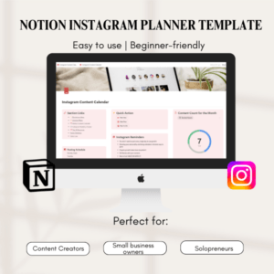 Notion Template Instagram Planner for Content Creators and Small Businesses